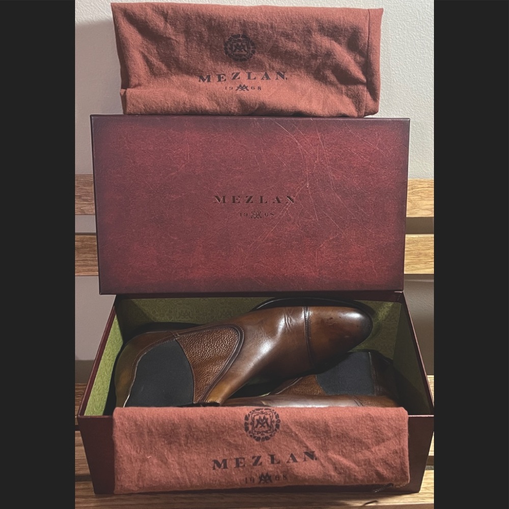 Mezlan Higgins Boots nearly new with box and dust bags Brown / Cognac Size 10